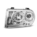 Přední světla, lampy Angel Eyes Chrysler 300C 05-10 chromová