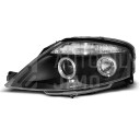 Přední světla, lampy Angel Eyes Citroen C3 02-09 černá H1