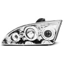 Přední světla, lampy Angel Eyes Ford Focus 04-08 chromová H1