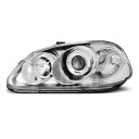 Přední světla, lampy Angel Eyes Honda Civic 99-01 chromová, 2dv, 3dv, 4dv