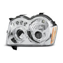 Přední světla, lampy Angel Eyes Jeep Grand Cherokee 05-08 chromová