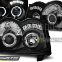 Přední světla, lampy Angel Eyes Jeep Grand Cherokee 08-10 černá