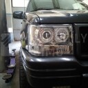 Přední světla, lampy Angel Eyes Jeep Grand Cherokee 93-98 chromová