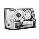 Přední světla, lampy Angel Eyes Jeep Grand Cherokee 93-98 chromová