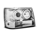 Přední světla, lampy Angel Eyes Jeep Grand Cherokee 93-98 chromová