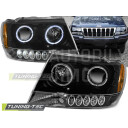 Přední světla, lampy Angel Eyes Jeep Grand Cherokee 99-05 černá