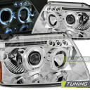 Přední světla, lampy Angel Eyes Jeep Grand Cherokee 99-05 chromová H1/H1