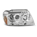 Přední světla, lampy Angel Eyes Jeep Grand Cherokee 99-05 chromová H1/H1