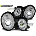 Přední světla, lampy Angel Eyes Mercedes Benz CLK W208 97-02 chromová H7