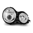 Přední světla, lampy Angel Eyes Mercedes Benz E W210 95-99 chromová