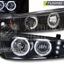 Přední světla, lampy Angel Eyes Mitsubishi Galant 96-06 černá H1