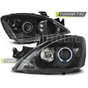 Přední světla, lampy Angel Eyes Mitsubishi Lancer 04-07 černá H7/H1