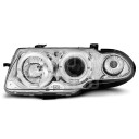 Přední světla, lampy Angel Eyes Opel Astra F 91-94 chromová H1