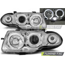 Přední světla, lampy Angel Eyes Opel Astra F 94-01 chromová H1