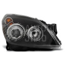 Přední světla, lampy Angel Eyes Opel Astra H 04-09 černá H7