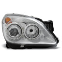 Přední světla, lampy Angel Eyes Opel Astra H 04-09 chromová H7