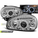 Přední světla, lampy Angel Eyes Opel Corsa B, Combo B 93-00 chromová H1, s diodou