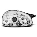 Přední světla, lampy Angel Eyes Opel Corsa B, Combo B 93-00 chromová H1