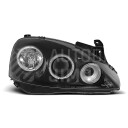 Přední světla, lampy Angel Eyes Opel Corsa C 00-06 černá H1