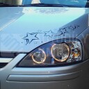 Přední světla, lampy Angel Eyes Opel Corsa C 00-06 černá H7