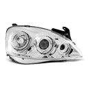 Přední světla, lampy Angel Eyes Opel Corsa C 00-06 chromová H1