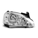 Přední světla, lampy Angel Eyes Opel Corsa C 00-06 chromová H7