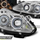 Přední světla, lampy Angel Eyes Opel Corsa D 06-10 chromová H1