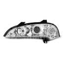 Přední světla, lampy Angel Eyes Opel Tigra 94-00 chromová H1