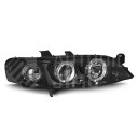 Přední světla, lampy Angel Eyes Opel Vectra B 99-02 černá H1