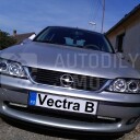 Přední světla, lampy Angel Eyes Opel Vectra B 99-02 chromová H1