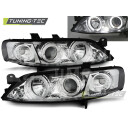 Přední světla, lampy Angel Eyes Opel Vectra B 99-02 chromová H1