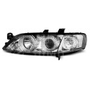 Přední světla, lampy Angel Eyes Opel Vectra B 99-02 chromová H1