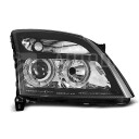 Přední světla, lampy Angel Eyes Opel Vectra C 02-05 černá H7