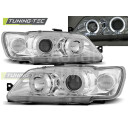 Přední světla, lampy Angel Eyes Peugeot 306 93-97 chromové H1