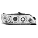 Přední světla, lampy Angel Eyes Peugeot 306 97-01 chromové H1