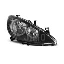 Přední světla, lampy Angel Eyes Peugeot 307 01-05 černé, s mlhovkami,H7