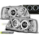 Přední světla, lampy Angel Eyes Renault Clio I 90-96 chromové H1