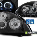 Přední světla, lampy Angel Eyes Renault Clio II 01-08 černé H1, CCFL kroužky