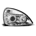 Přední světla, lampy Angel Eyes Renault Clio II 01-08 chromové H1