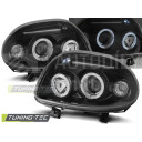 Přední světla, lampy Angel Eyes Renault Clio II 98-01 černé H1