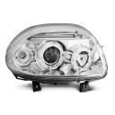 Přední světla, lampy Angel Eyes Renault Clio II 98-01 chromové H1