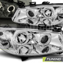 Přední světla, lampy Angel Eyes Renault Megane 02-05 chromové H1