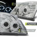 Přední světla, lampy Angel Eyes Toyota Land Cruiser 03-09 chromové