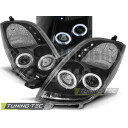 Přední světla, lampy Angel Eyes Toyota Yaris 06-09 černá H1