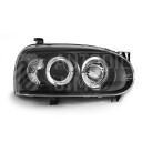 Přední světla, lampy Angel Eyes VW Golf III 91-97 černá H1