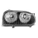 Přední světla, lampy Angel Eyes VW Golf III 91-97 černá H7