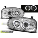 Přední světla, lampy Angel Eyes VW Golf III 91-97 chromová H1