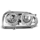 Přední světla, lampy Angel Eyes VW Golf III 91-97 chromová H7