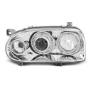 Přední světla, lampy Angel Eyes VW Golf III 91-97 chromová