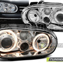 Přední světla lampy Angel Eyes VW Golf IV 97-04 chromová s mlhovkami H7